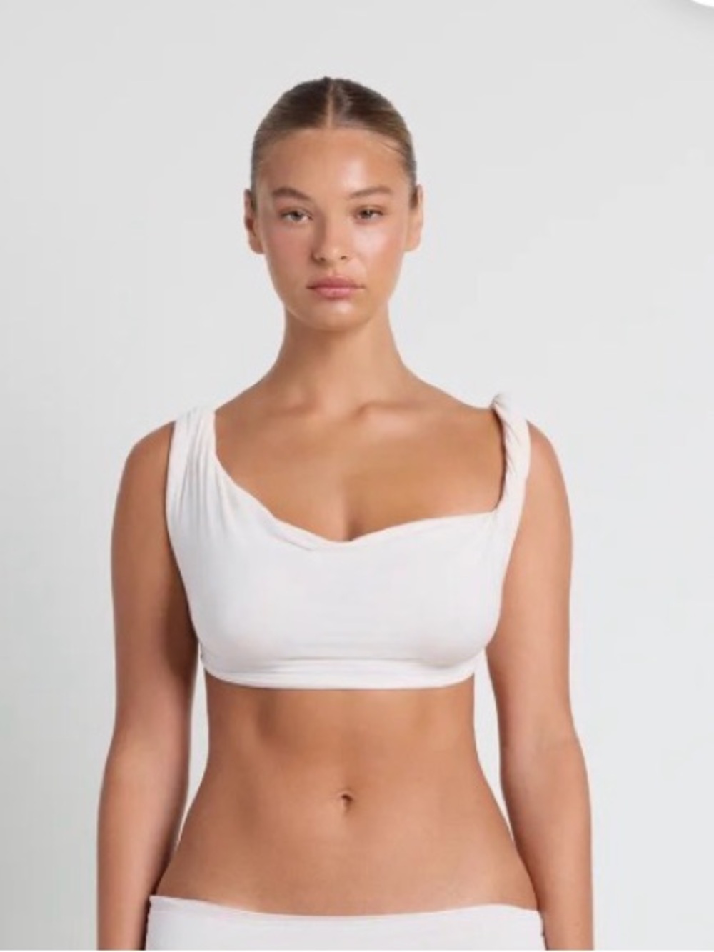 ISO SKIMS x Vettes draped sheer modal bralette (not for sale)